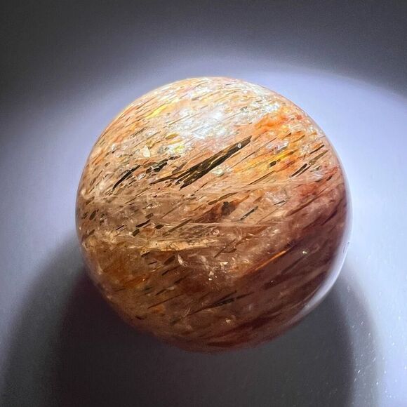 Golden Rutilated‎ Quartz Marble Sphere (#2) - Picture 10 of 13